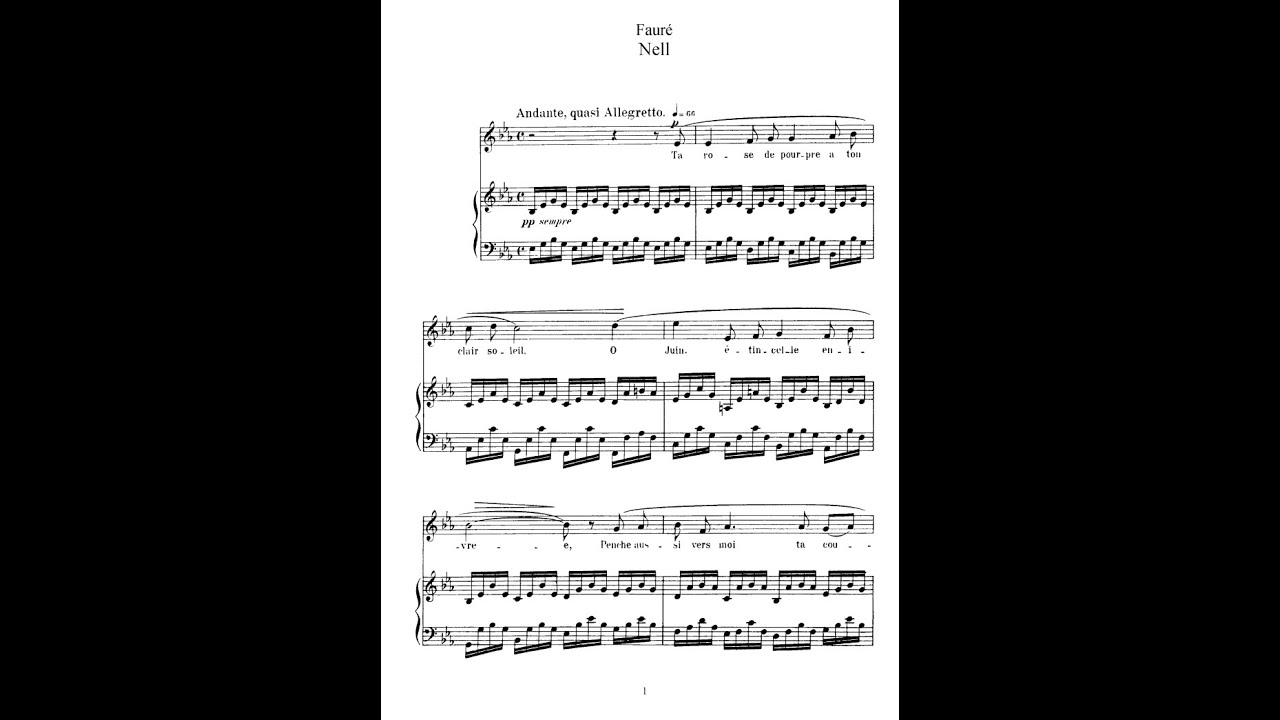 Gabriel Fauré : 3 chants op 18, Nell (accompagnement piano)