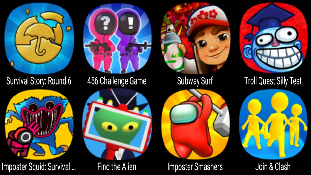 Survival Story Round 6, 456 Challenge Game, Subway Surf, Troll Quest Silly Test, Find the Alien ...