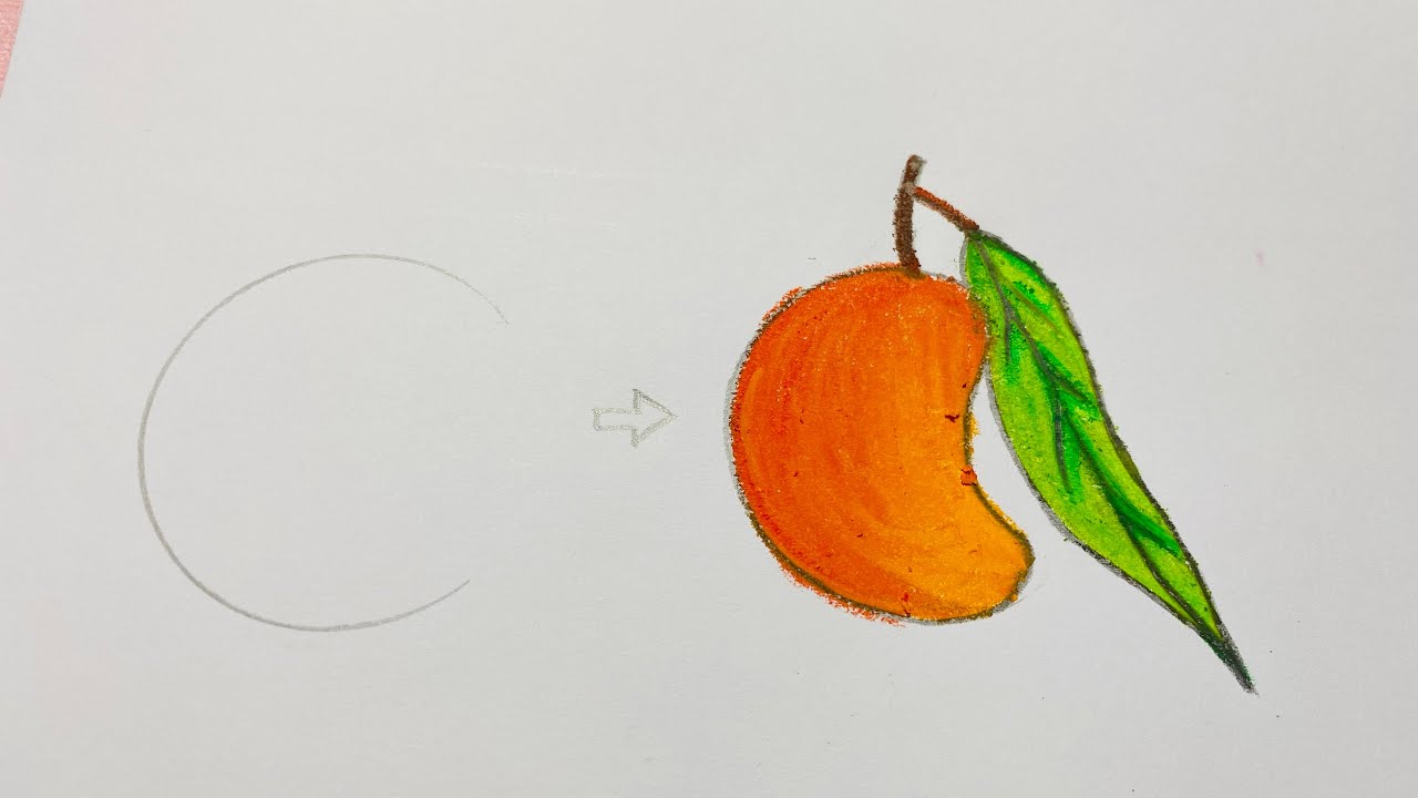 Mango Drawing From C Very Easy / How To Draw  Mango