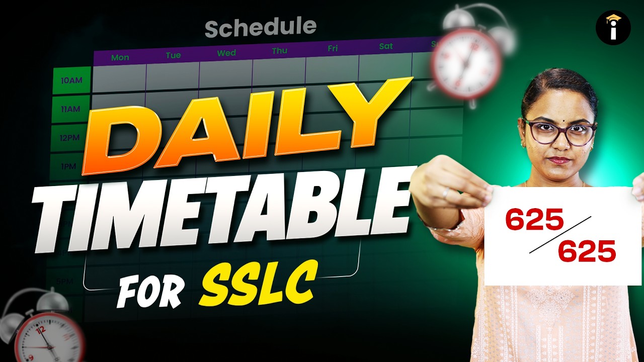 💯 One Perfect Daily Timetable for Every SSLC Topper