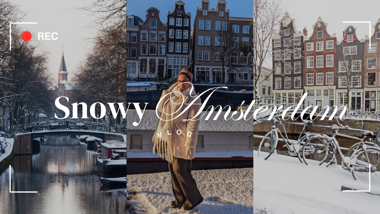 Rare Snowy Amsterdam: A Peaceful Winter Scene