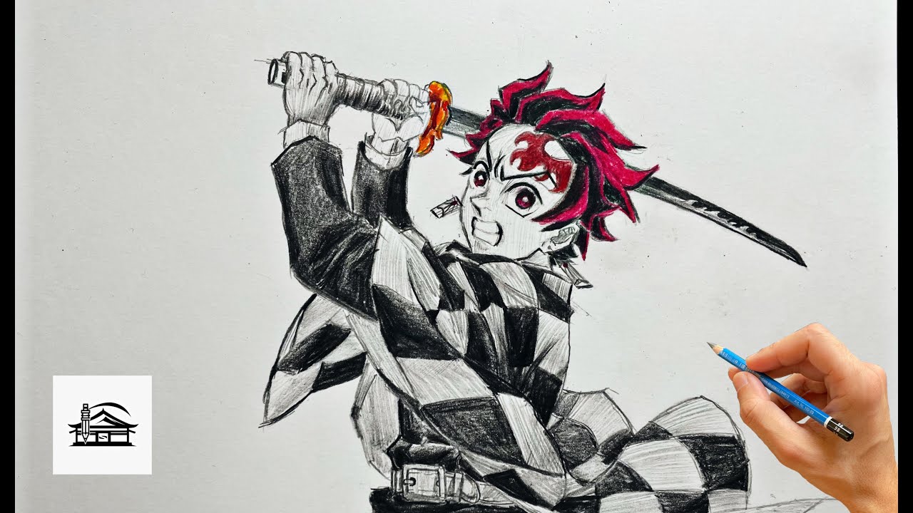 How to draw Tanjiro Step by Step - Pencil Drawing Tutorial
