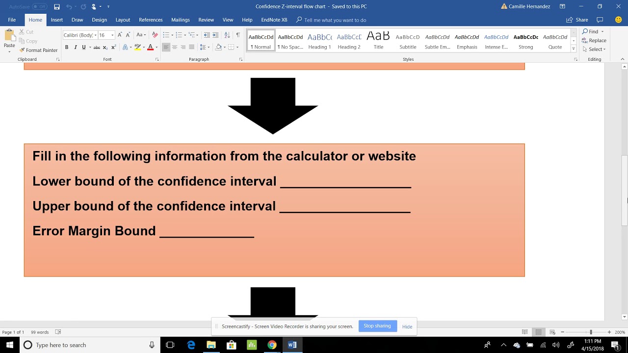 Flow Chart for Confidence Interval Population Standard deviation known 1