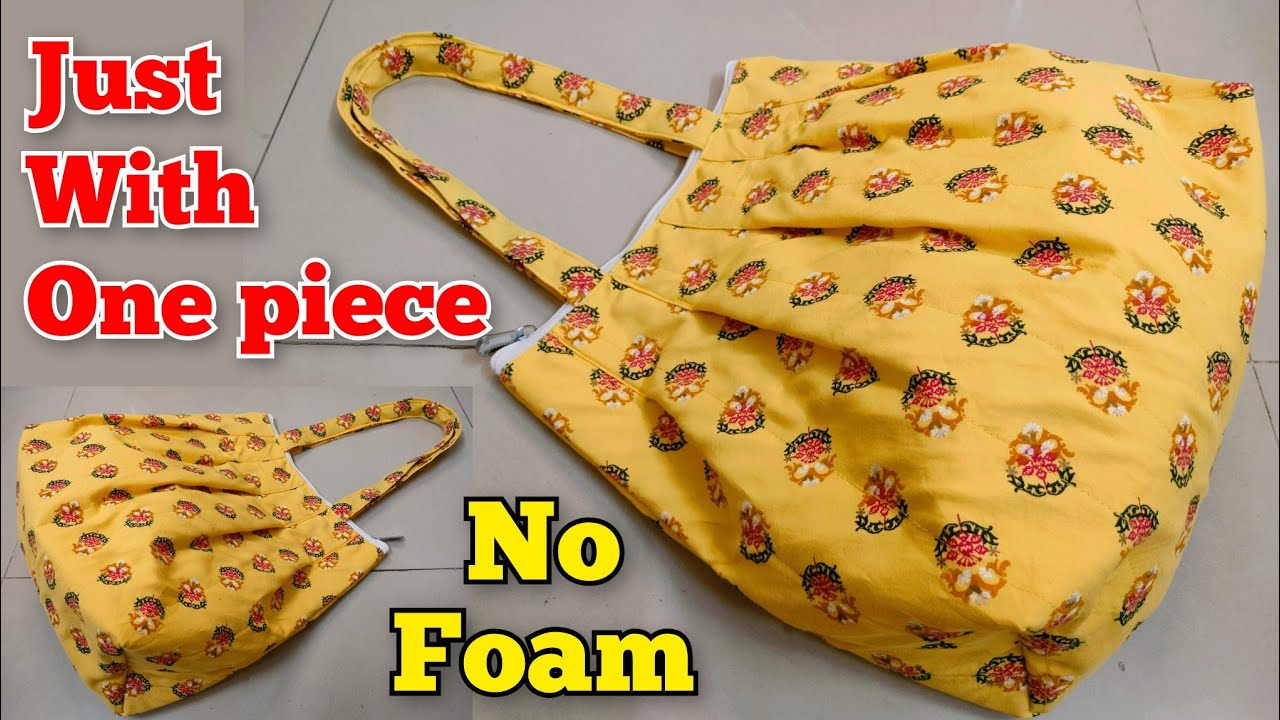 ⭐Just with one rectangle piece - Handbag cutting and stitching/ bag making at home/ tote bag/ purse
