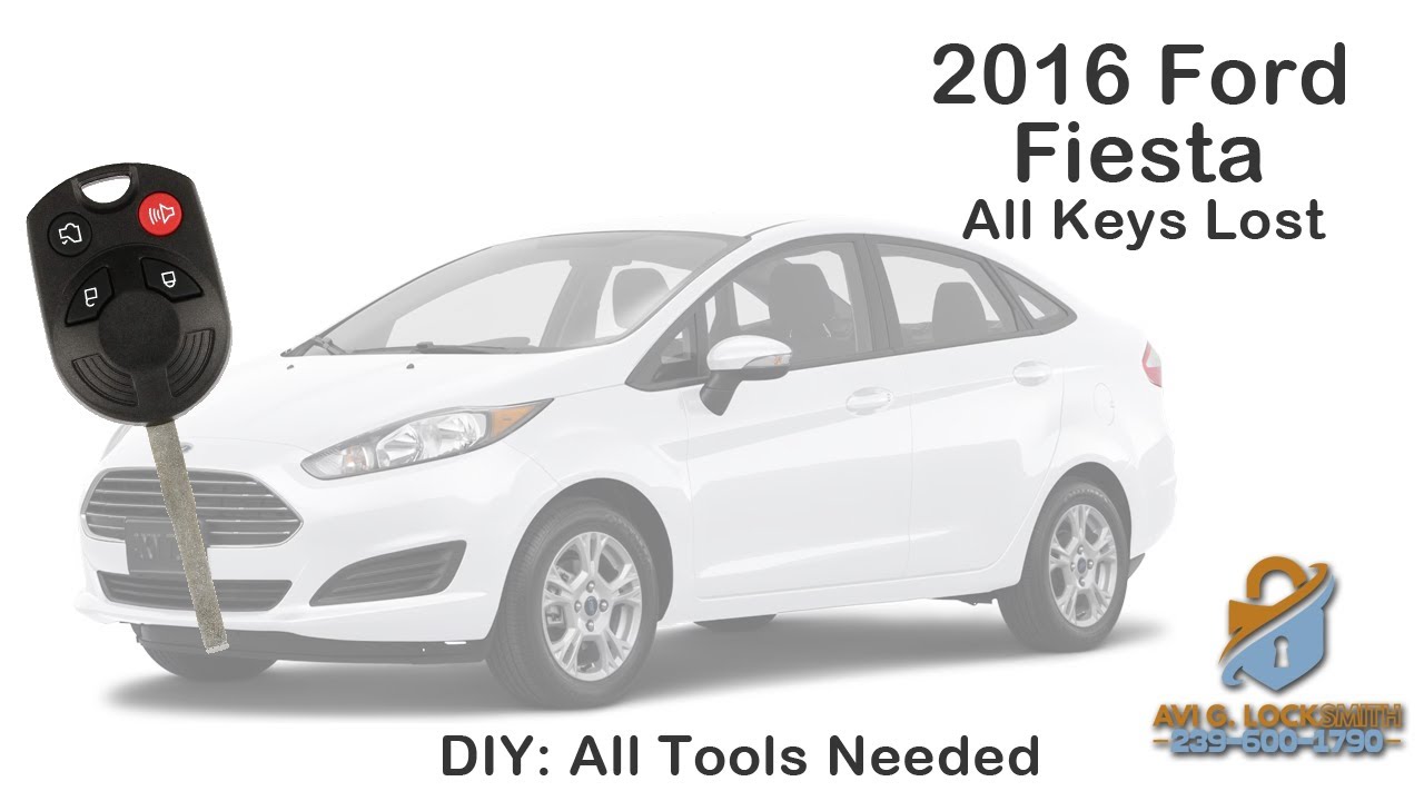 Car Key Replacement for 2016 Ford Fiesta (All Keys Lost) | Remote Head Key Programming.  Autel KM100