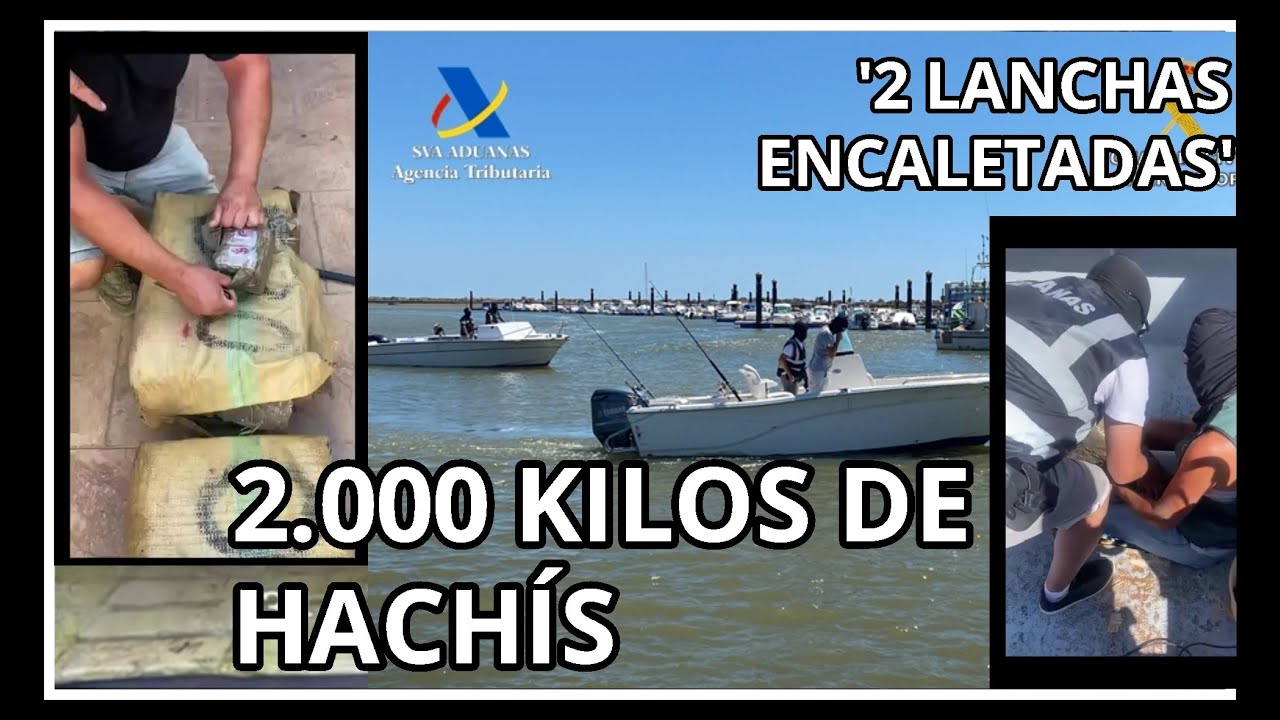 2 Lanchas encaletadas con 2.000 kilos de hachís, Huelva - Aduanas SVA