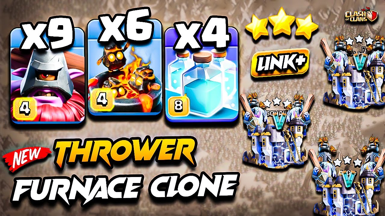 Th18 THROWER Attack With FURNACE CLONE (Town Hall 18) COC | Best TH18 Attack Strategy Clash of Clans