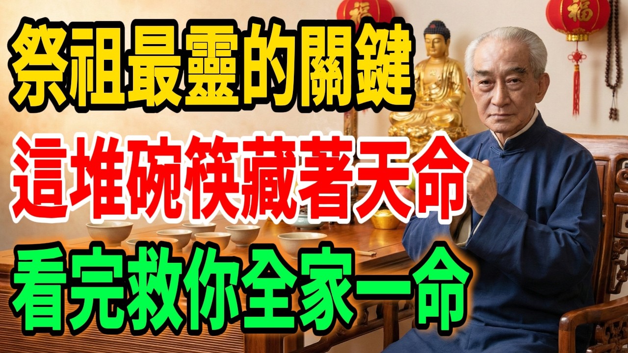 南懷瑾：這才是祭祖最靈驗的關鍵，90%的人都拜錯了！供桌上為何要放一堆「沒人用的碗筷」？不是給鬼吃的！#南懷瑾 #佛法智慧 #祭祖禁忌 #因果 #風水 #孝道 #傳統文化 #家庭和睦