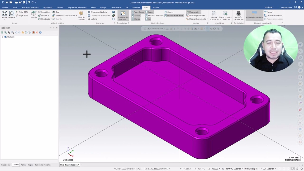 7 Abrir, combinar y transformar solido en formato step con MasterCAM