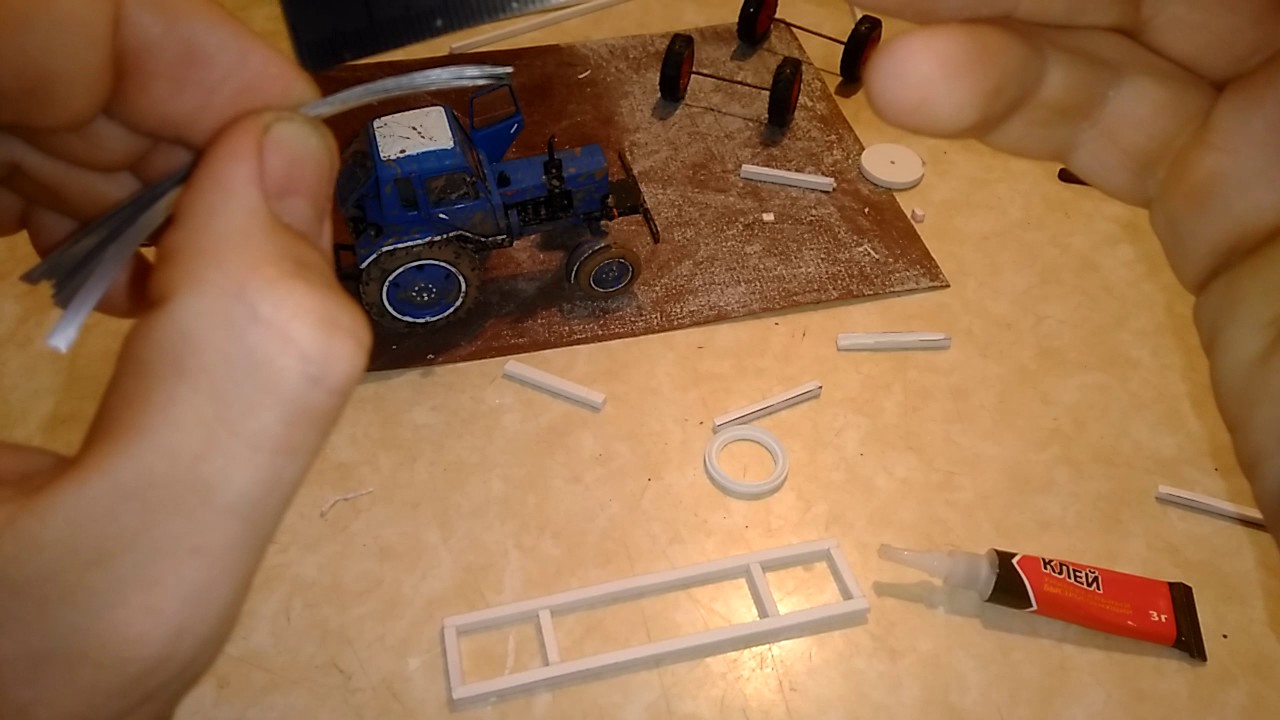 Конверсия моделей 1:43 изготовление тракторной телеги 2 птс 4