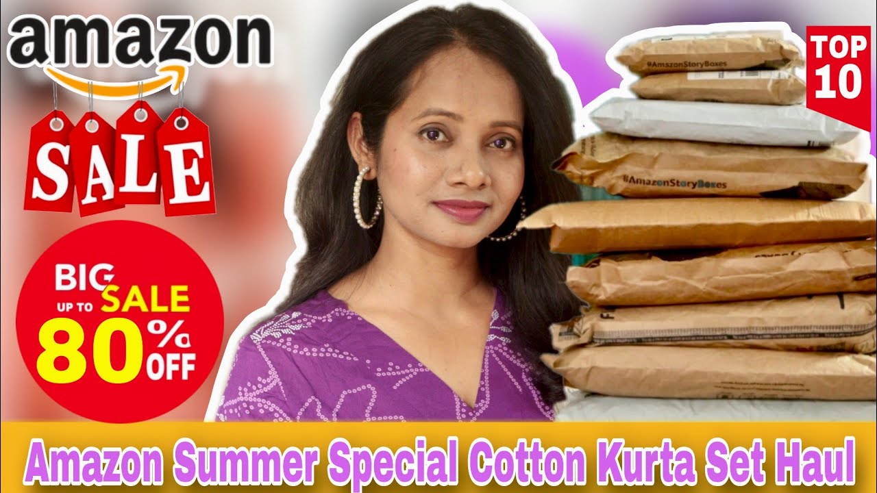 Amazon Summer Special Cotton Kurti/Kurta Palazzo Dupatta Set Haul | Ranjana R