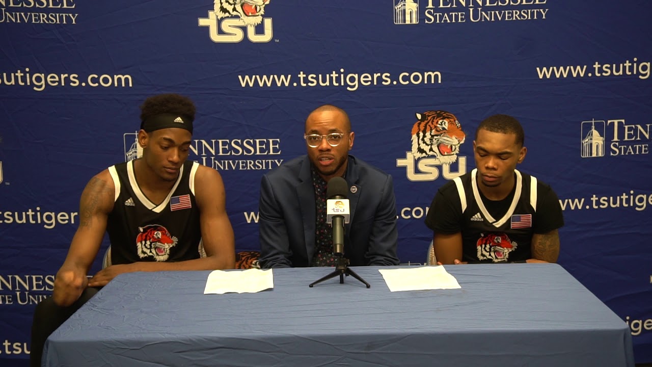 TSU MBB Postgame vs EIU - Brian Collins, Armani Chaney and Stokley Chaffee, Jr.