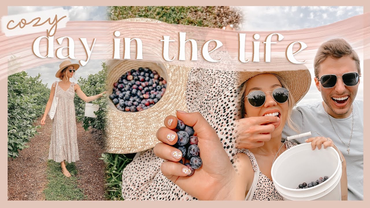 DAY IN THE LIFE | spring clothing haul, blueberry picking, & baking muffins & a veggie quiche! 🌼