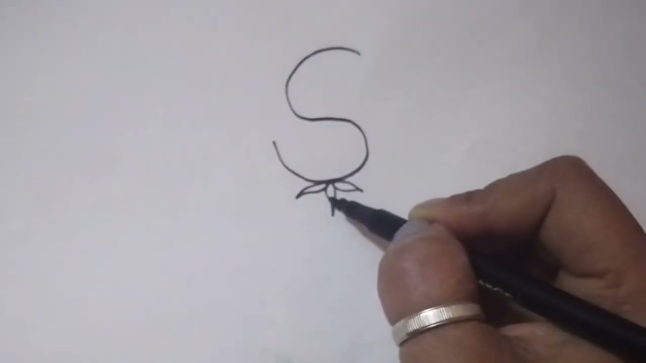   S से 🌹 गुलाब का फूल कैसे बनाएं || How To Draw Easy Rose flower Drawing By  Alphabet S ||