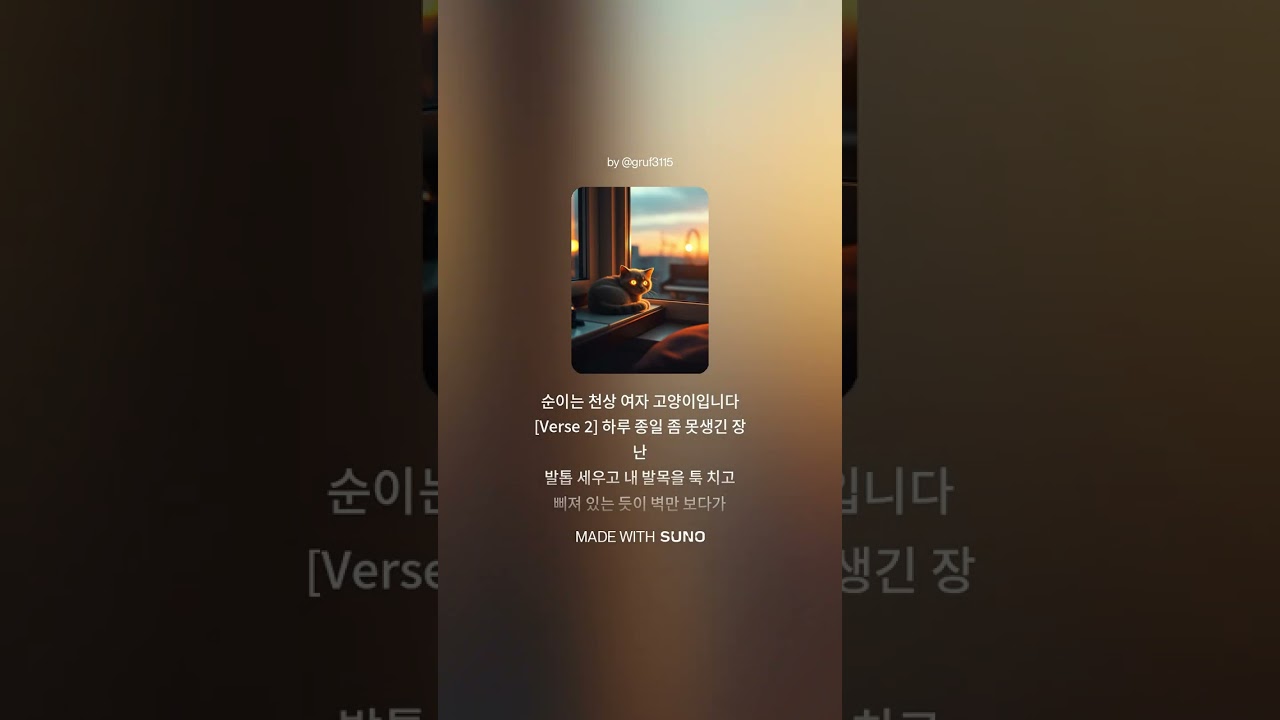 순이는 천상 여자 고양이입니다