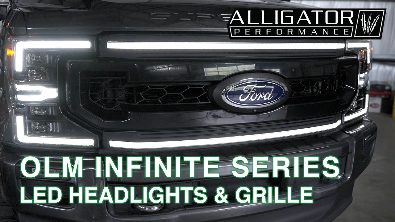 Transform your 20-22 Ford F-250's Night Drives with OLM Infinite Series LED Headlights & Grille