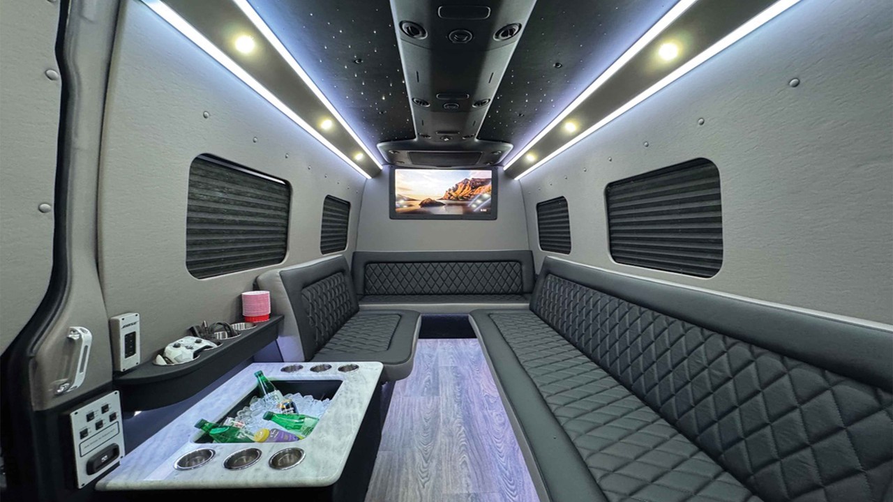 The Coolest Mercedes Sprinter Limo Party Bus - MK111