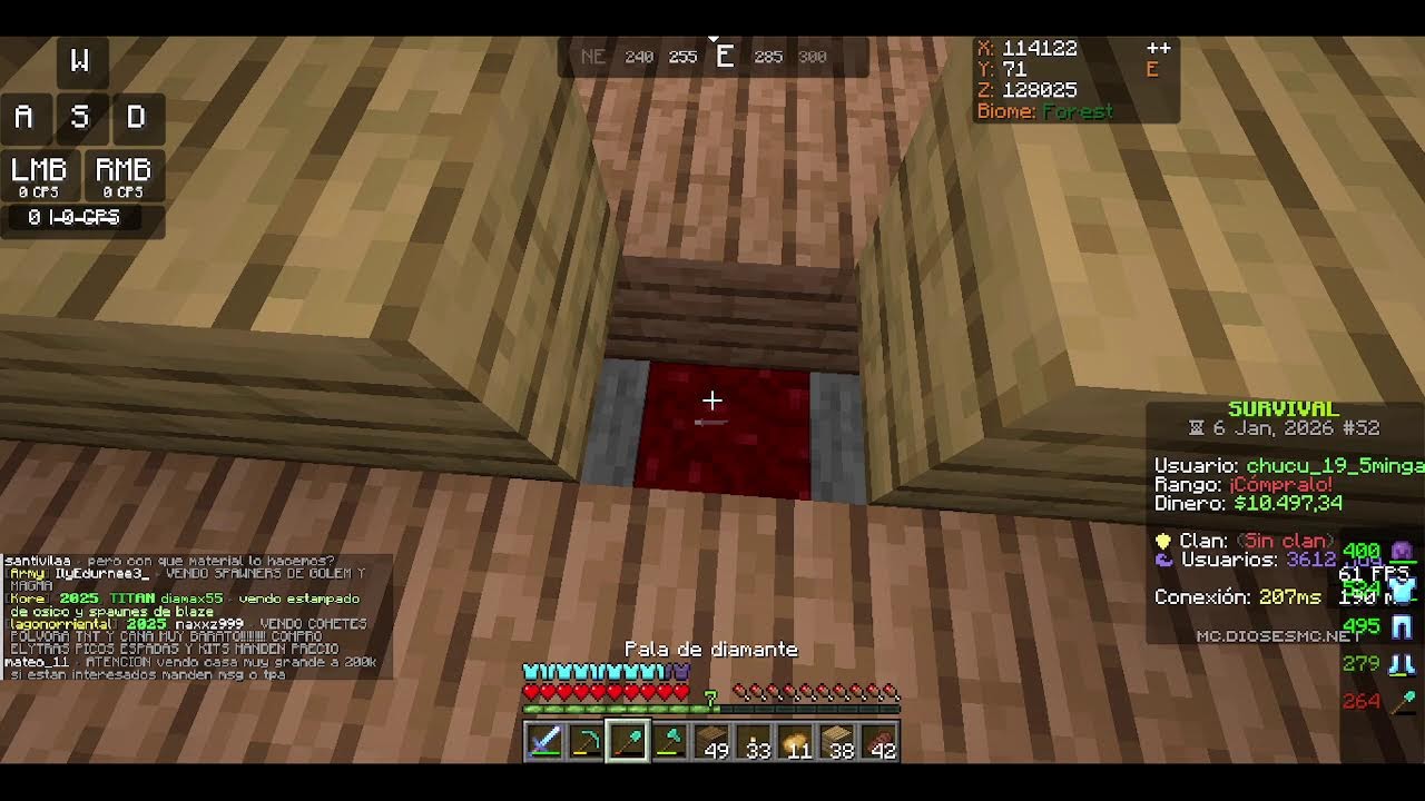 Dia 2: Jugando al servidor de vegetta777 y willyrex, Minecraft