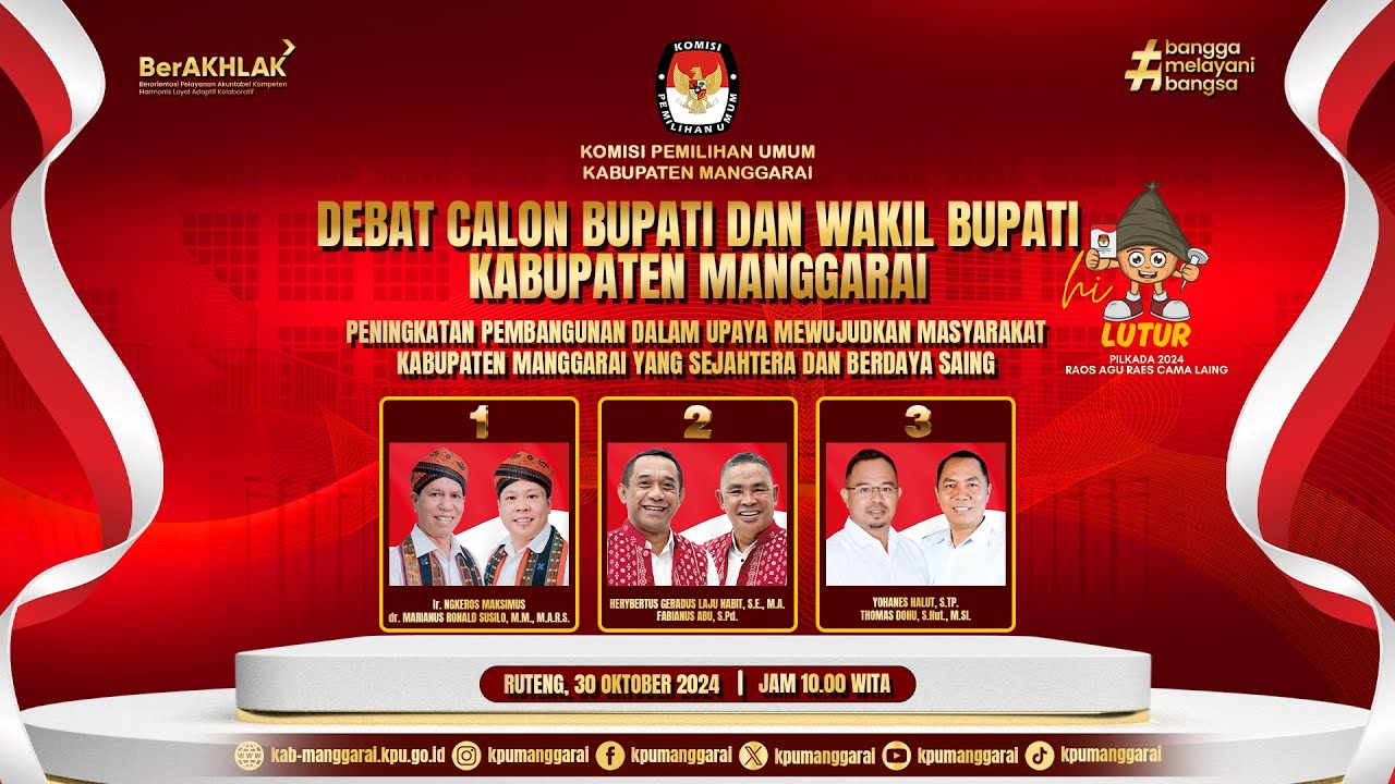 DEBAT CALON BUPATI DAN WAKIL BUPATI KABUPATEN MANGGARAI TAHUN PEMILIHAN 2024