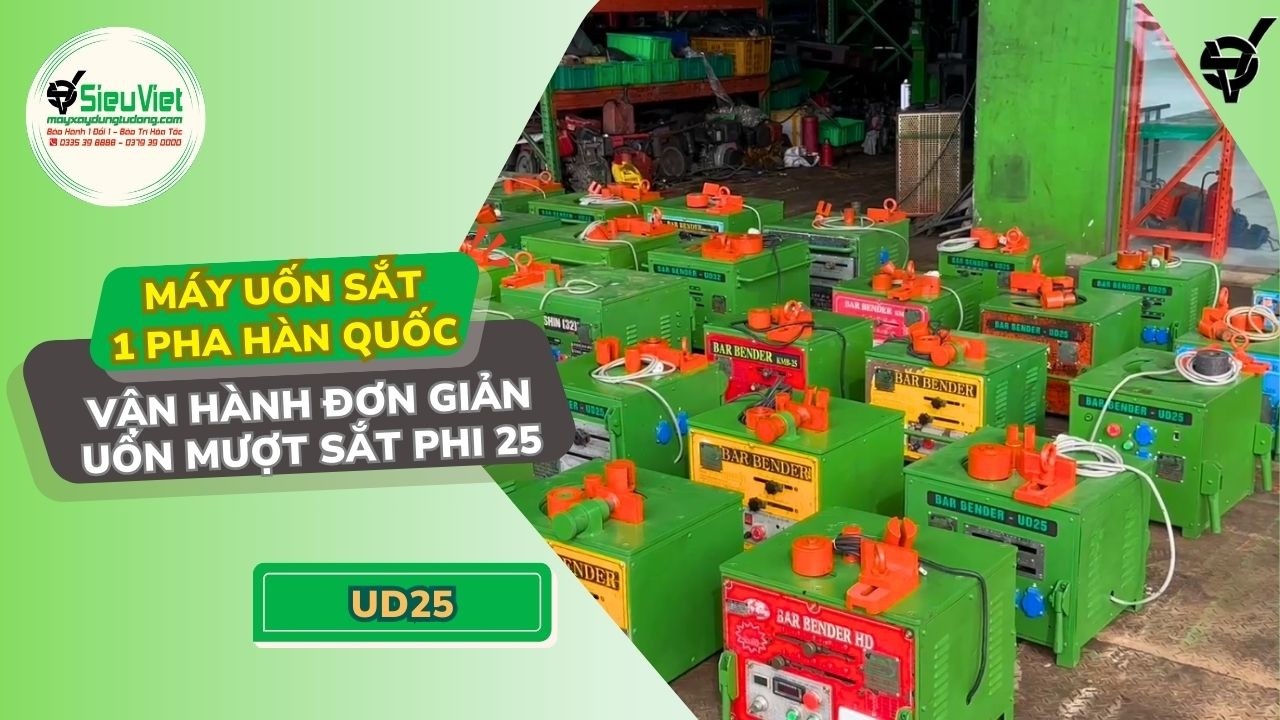 Máy uốn sắt 1 Pha Hàn Quốc | UD25 - Vận hành đơn giản, uốn mượt sắt phi 25 cực hiệu quả