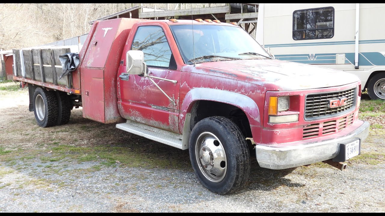 1995 GMC Sierra SL 3500HD Deisel Flat Body Dump Truck for sale at Public Auction on 2-11-2026.