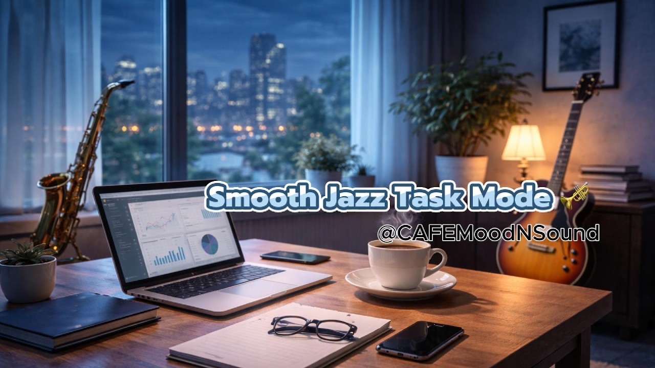 เพลงแจ๊สทำงาน 🎺 Smooth Jazz Task Mode | Cafe Jazz for Focus & Productivity | (1 Hour)
