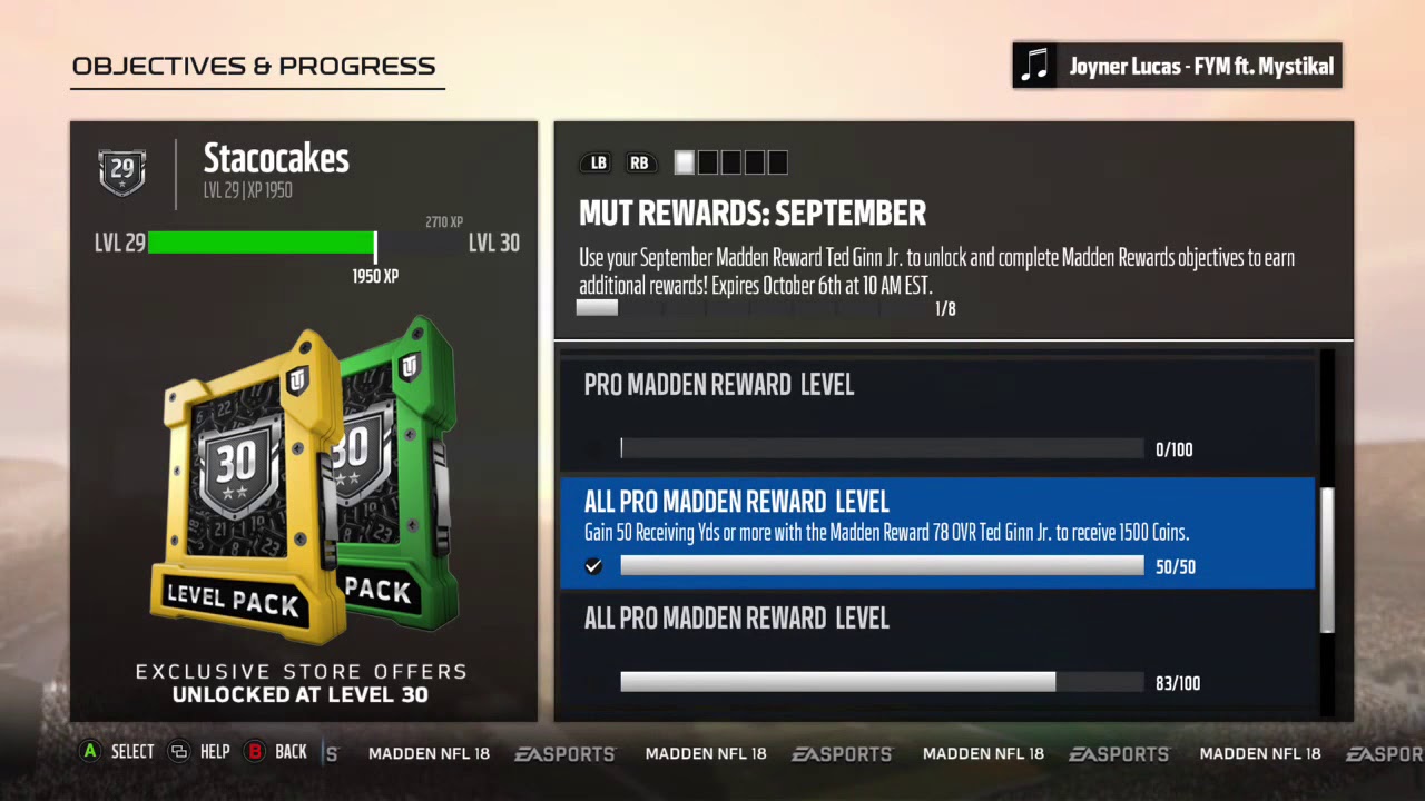 Madden 18 Ultimate Team Mut Rewards September Ted Ginn JR