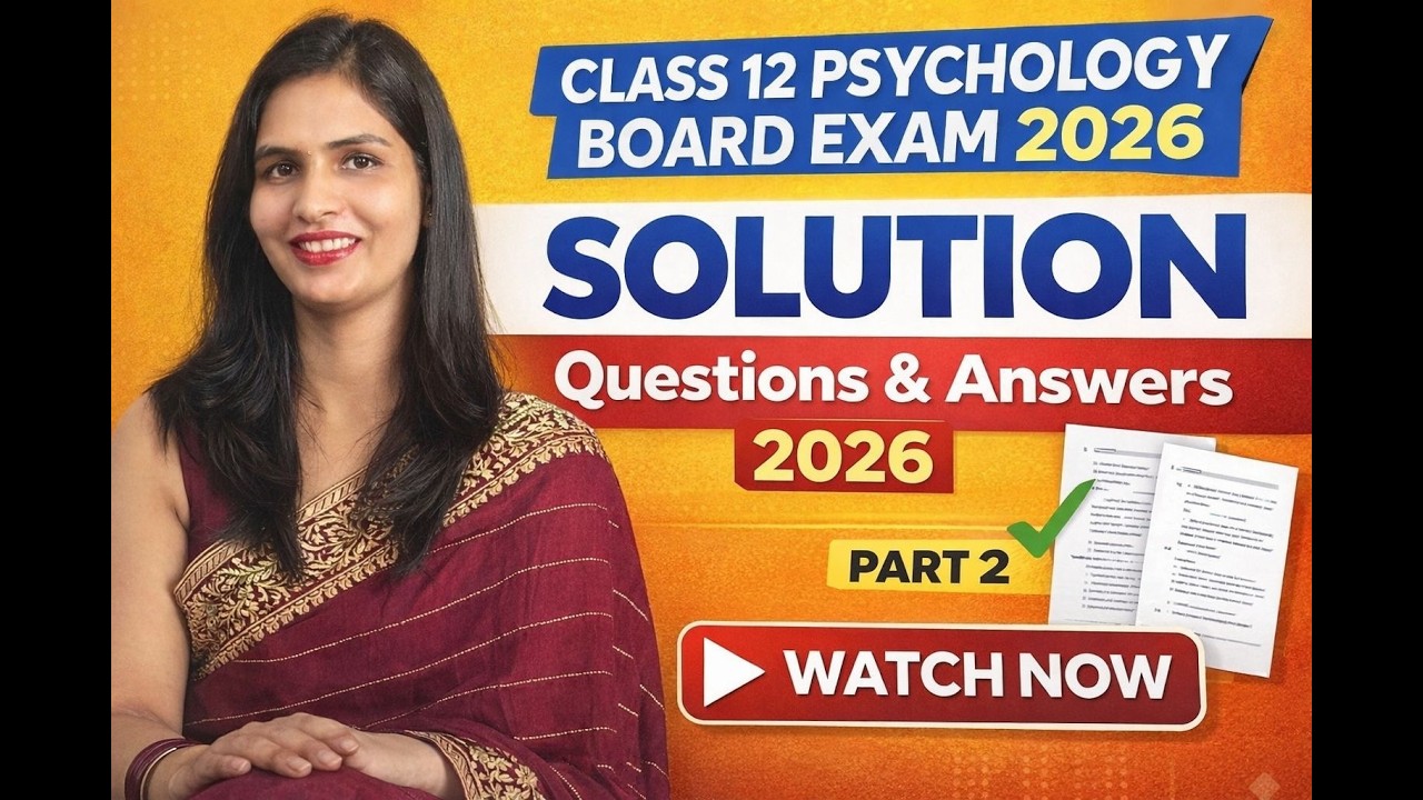 Class 12 Psychology Board Exam 2026 | Solution Part 2 | Important Questions & Answers #psychology
