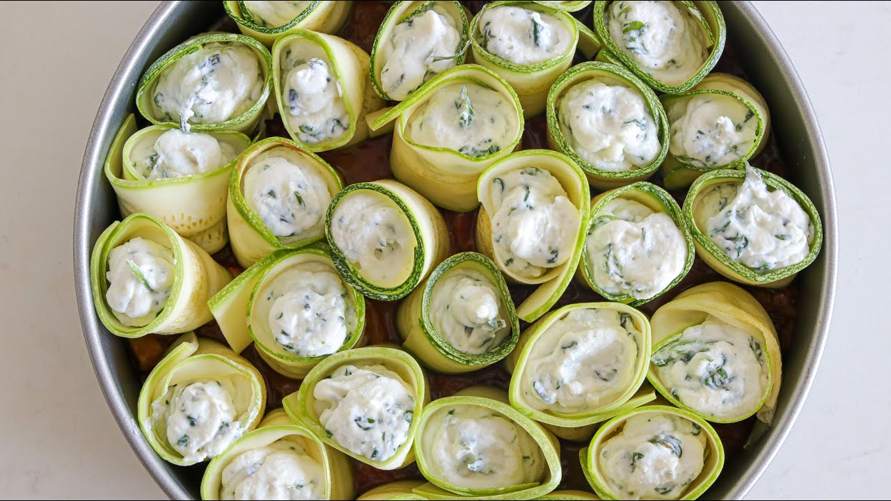 Zucchini Roll Ups Recipe | Zucchini Rollatini