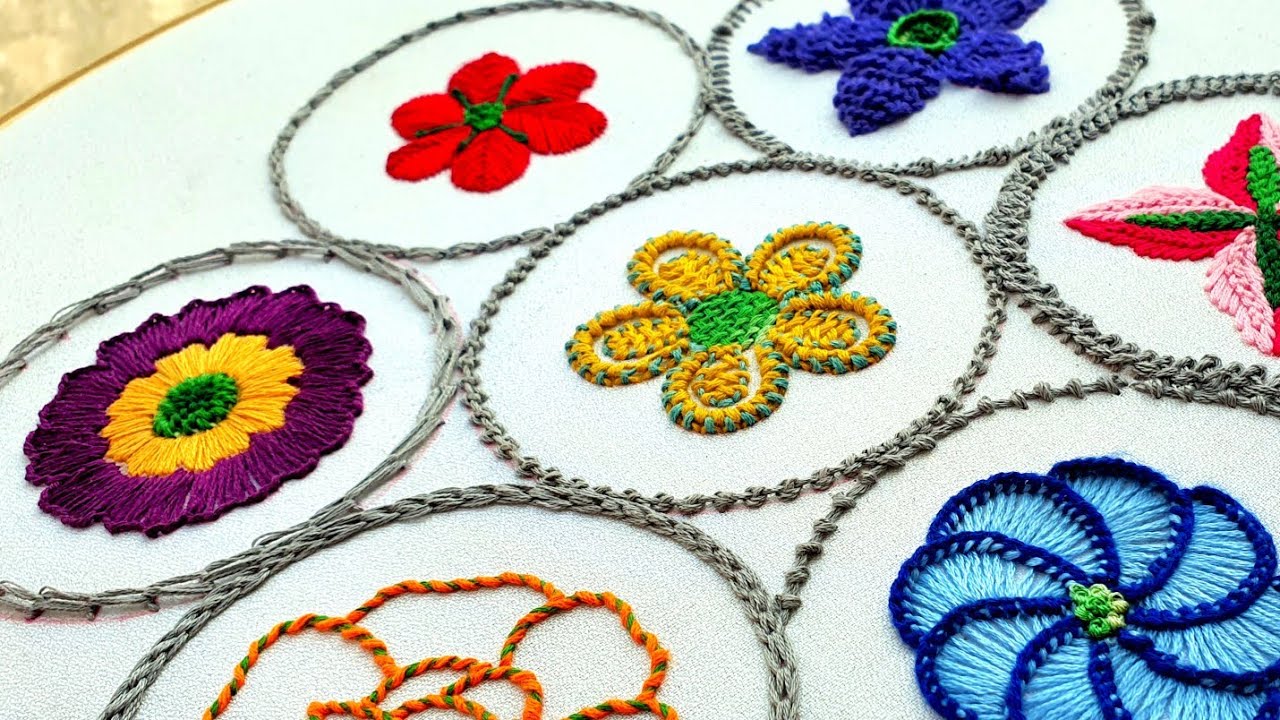7 stragest and newest outline stitches that you must learn 😍🤩  #embroidery 