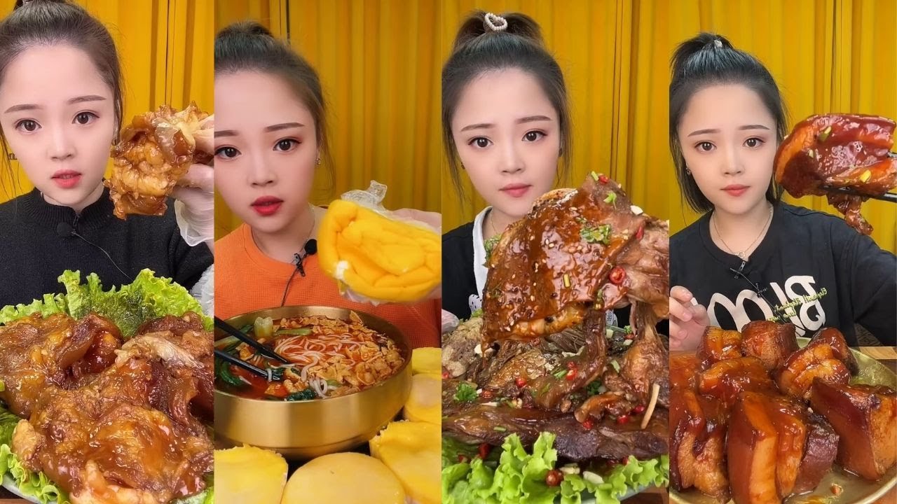 Braised Pork Belly Cubes Beef Ribs Pork Trotters Asian Noodle Soup | Xiao Yu Mukbang
