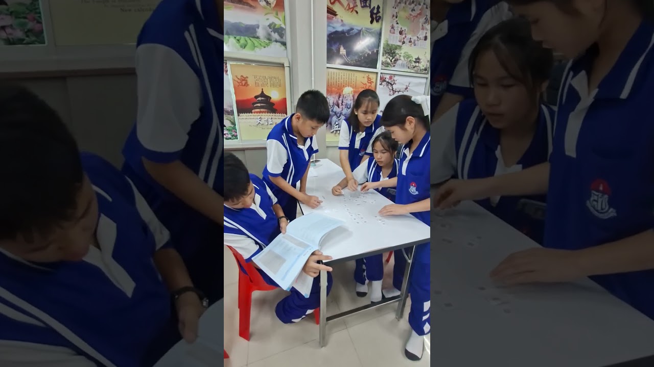 นักเรียน ม.1 ฝึกการเรียงประโยคภาษาจีน จากคำศัพท์ที่กำหนดให้  #learnchinese #education #learn