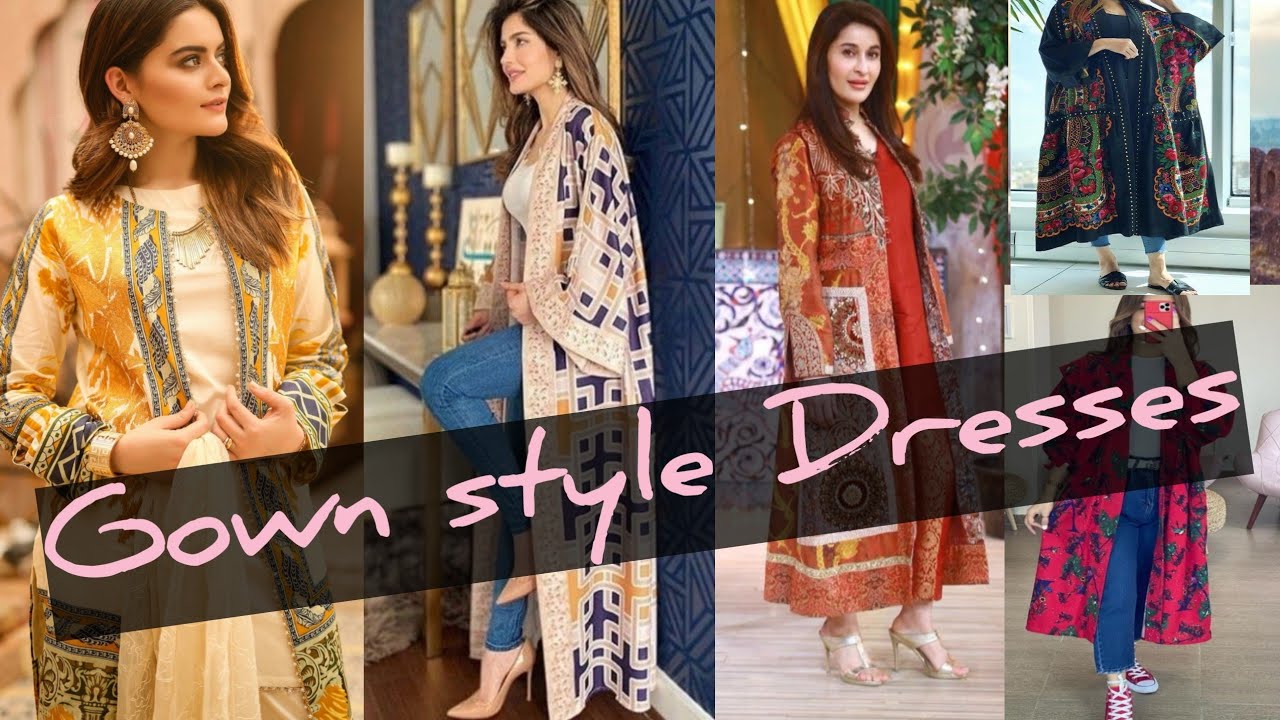 Gown dress design 2022 | Gown style open shirt design| Double shirt gown style #dresses #Images