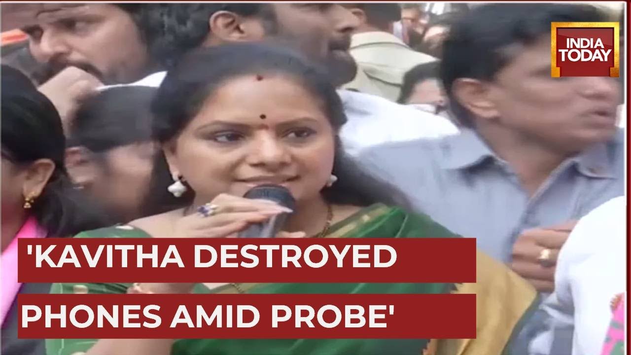 Delhi Liquor Scam: CBI Questions KCR's Daughter K Kavitha At Her Residence