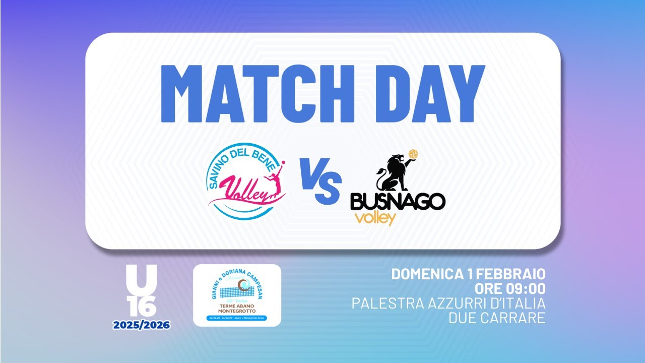 Memorial Campesan - SDB Volley Youth vs Busnago Volley - 01/02/2026