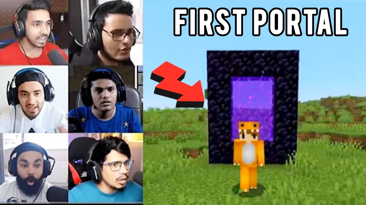 Indian gamers react to building a NETHER PORTAL for the first time 😱 | Minecraft |