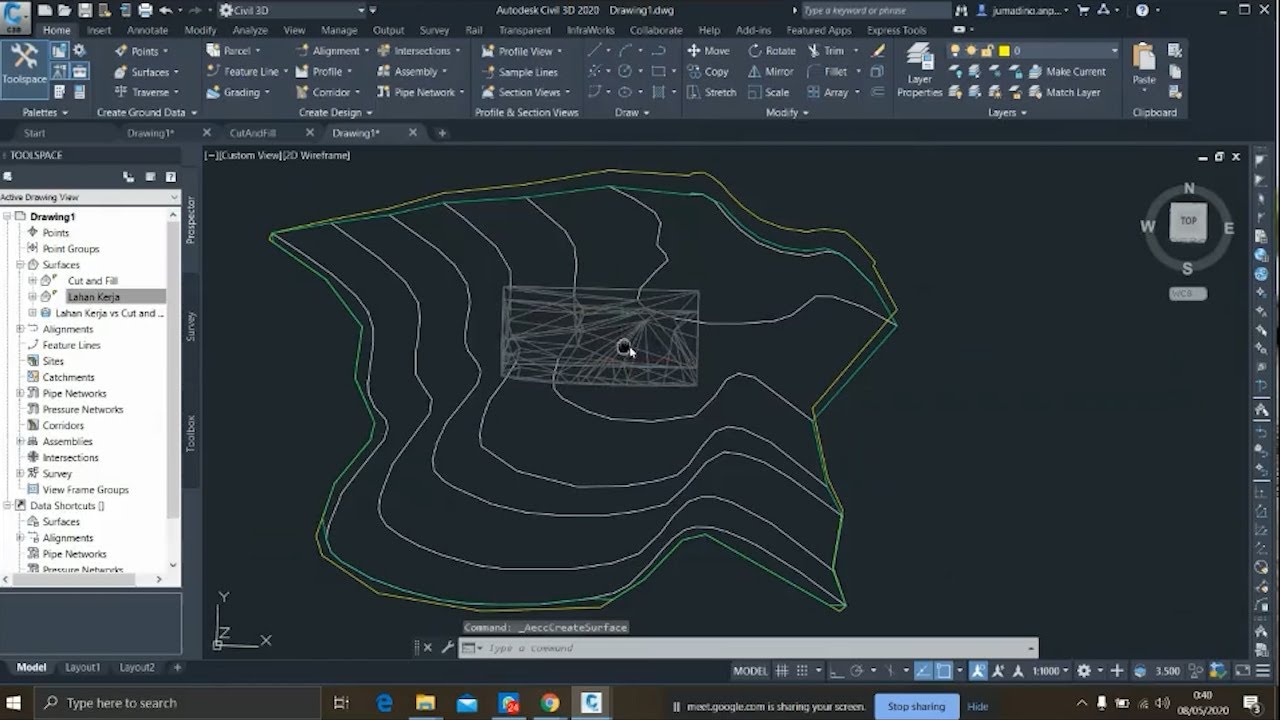 Belajar Cut and Fill menggunakan Civil 3D