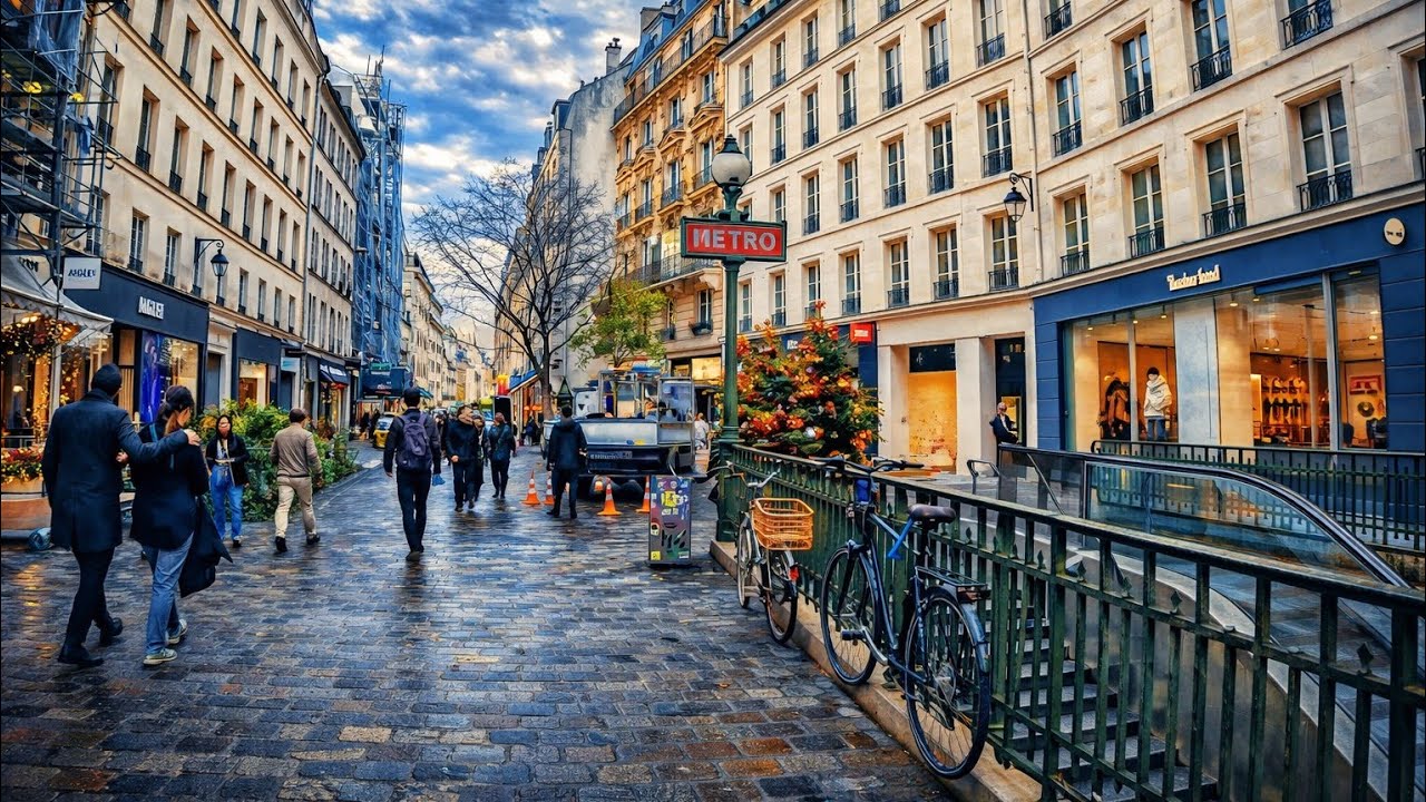 Walking Tour in Paris 4K HDR 🇫🇷 | Metro Streets, City Life & Relaxing Urban Walk