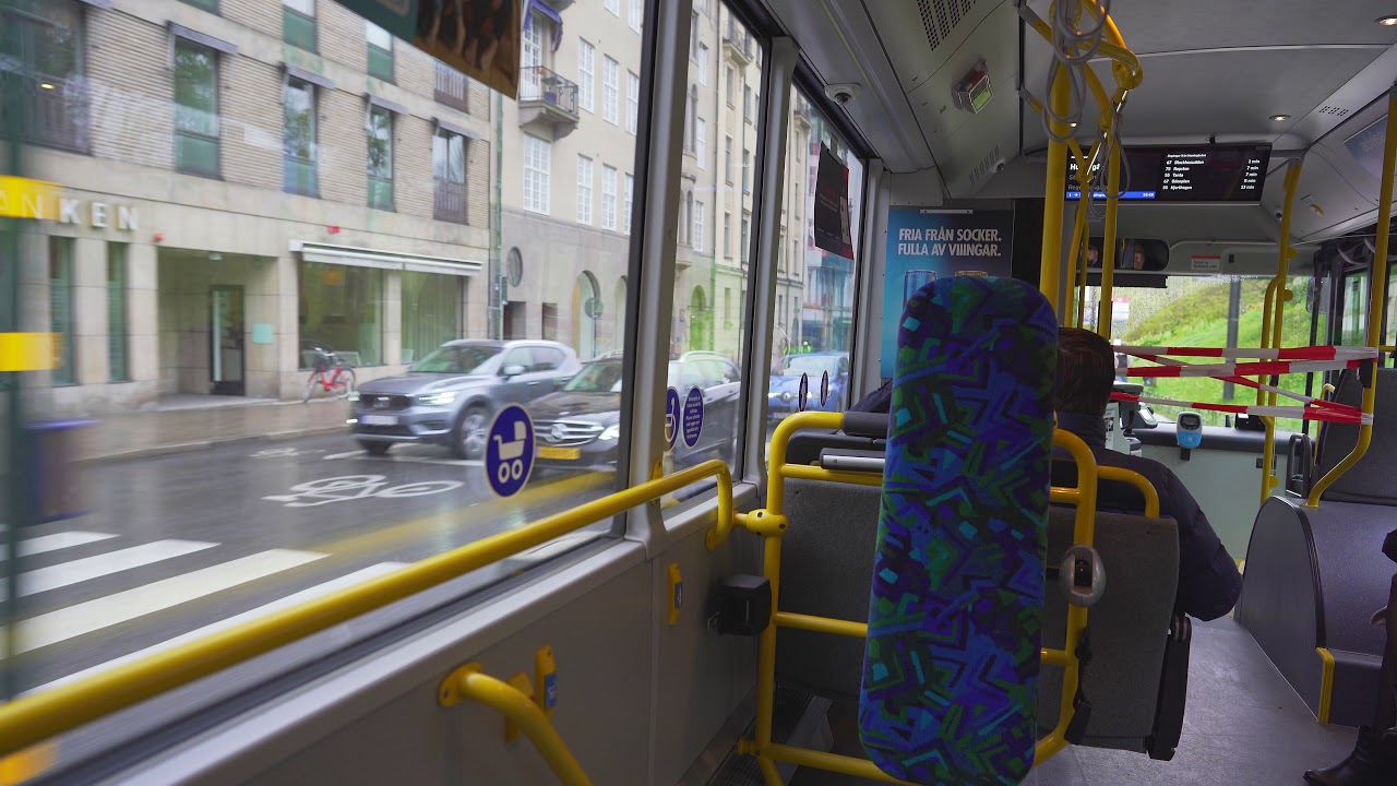 Sweden, Stockholm, bus 1 ride from Värtavägen to Cityterminalen