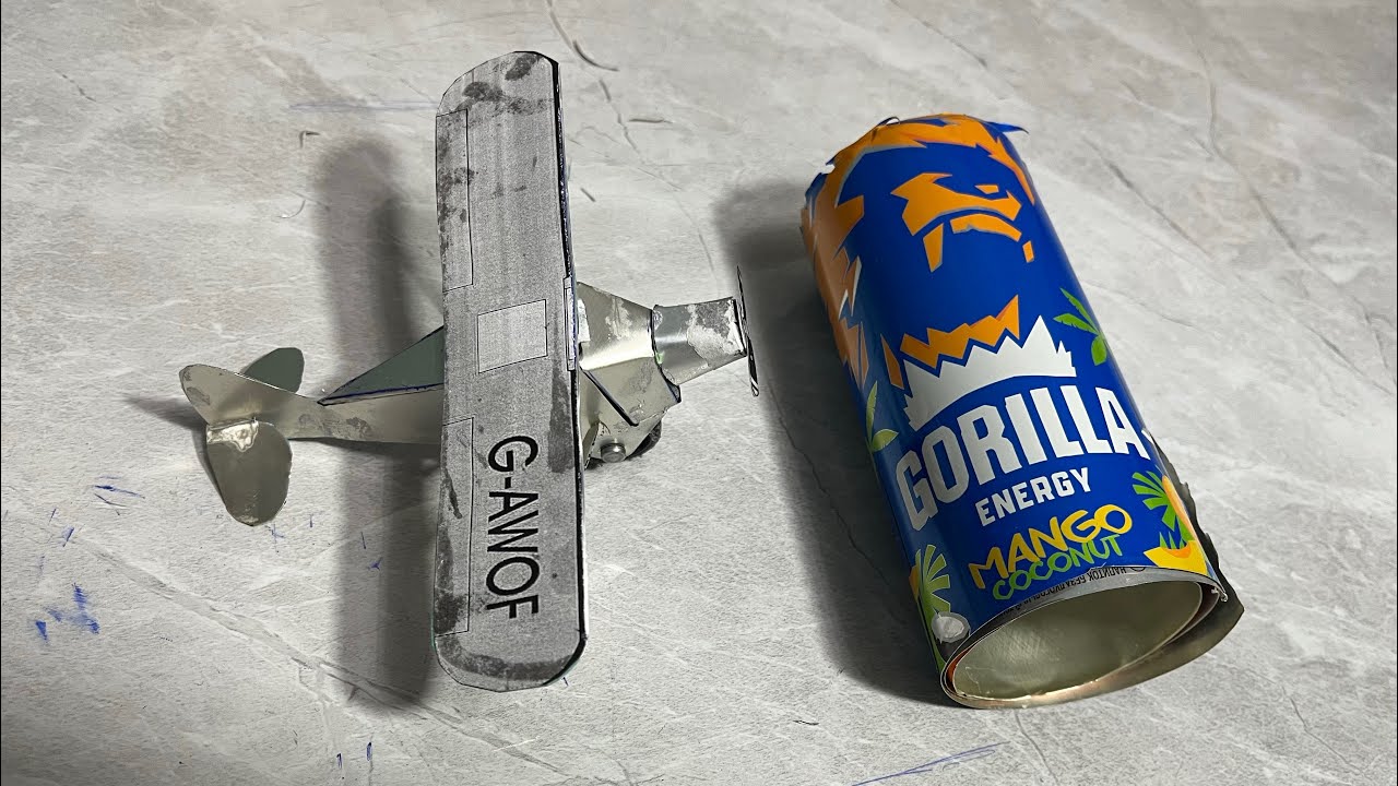 HOMEMADE AIRPLANE MADE FROM a SODA CAN #diy 
