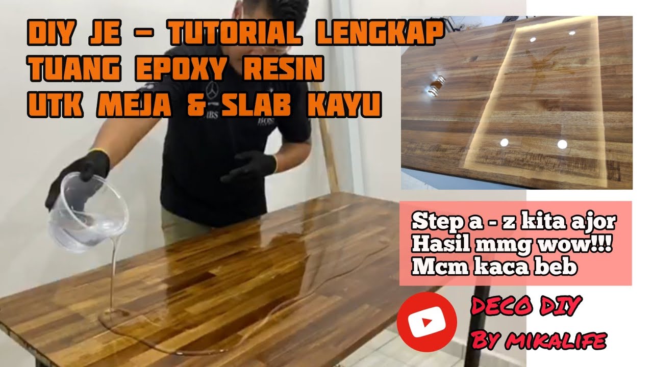 Table top epoxy tutorial / cara epoxy table top / bahasa malaysia