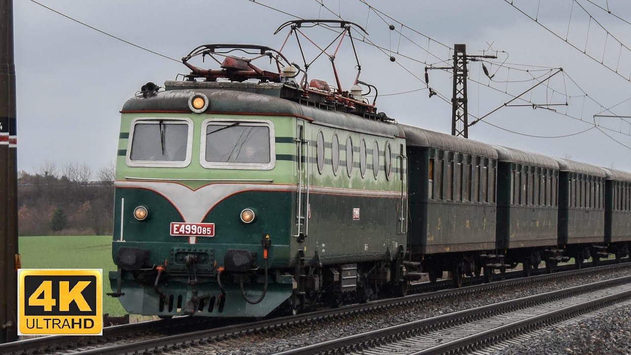 Bobina E499 085 přepravuje Rybáky do Lužné (úsek Převýšov - Třebestovice) 16.3.2019 (4K)