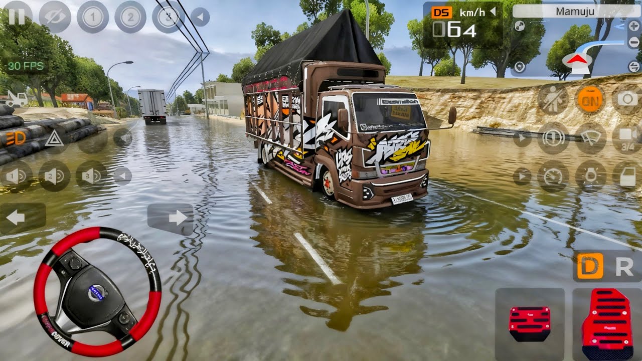 Truk Oleng Canter Coklat Melewati Jalur Rawan Kecelakaan l Mod Bus Simulator Indonesia