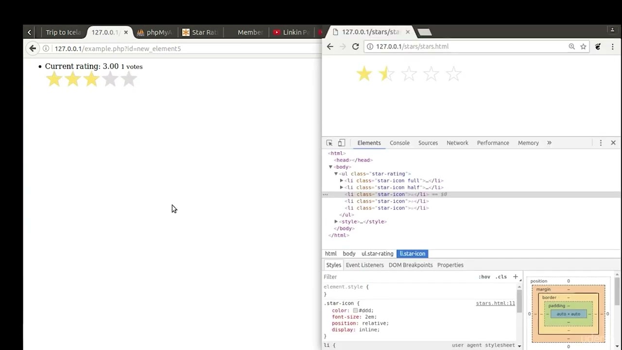 Star Rating with PHP, MySQL and JavaScript