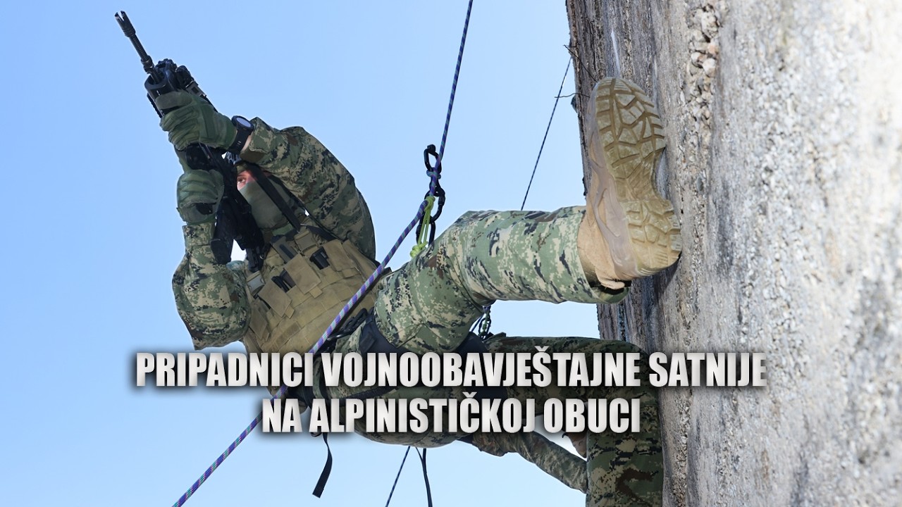 Pripadnici Vojnoobavještajne satnije na alpinističkoj obuci