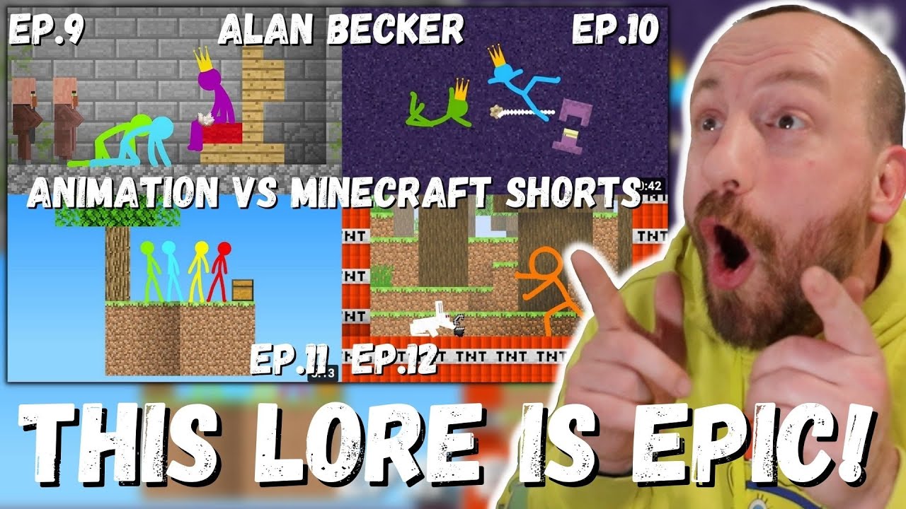 JUST EPIC! Alan Becker - Animation vs. Minecraft Shorts Ep 9 - 12 VILLAGERS & SKYBLOCK! (REACTION)