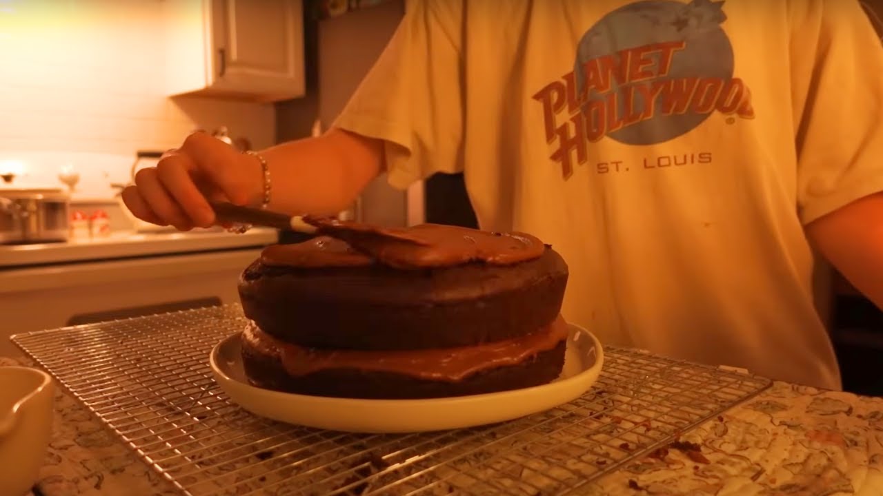 baking a chocolate cake | relaxing, natural sounds, cozy