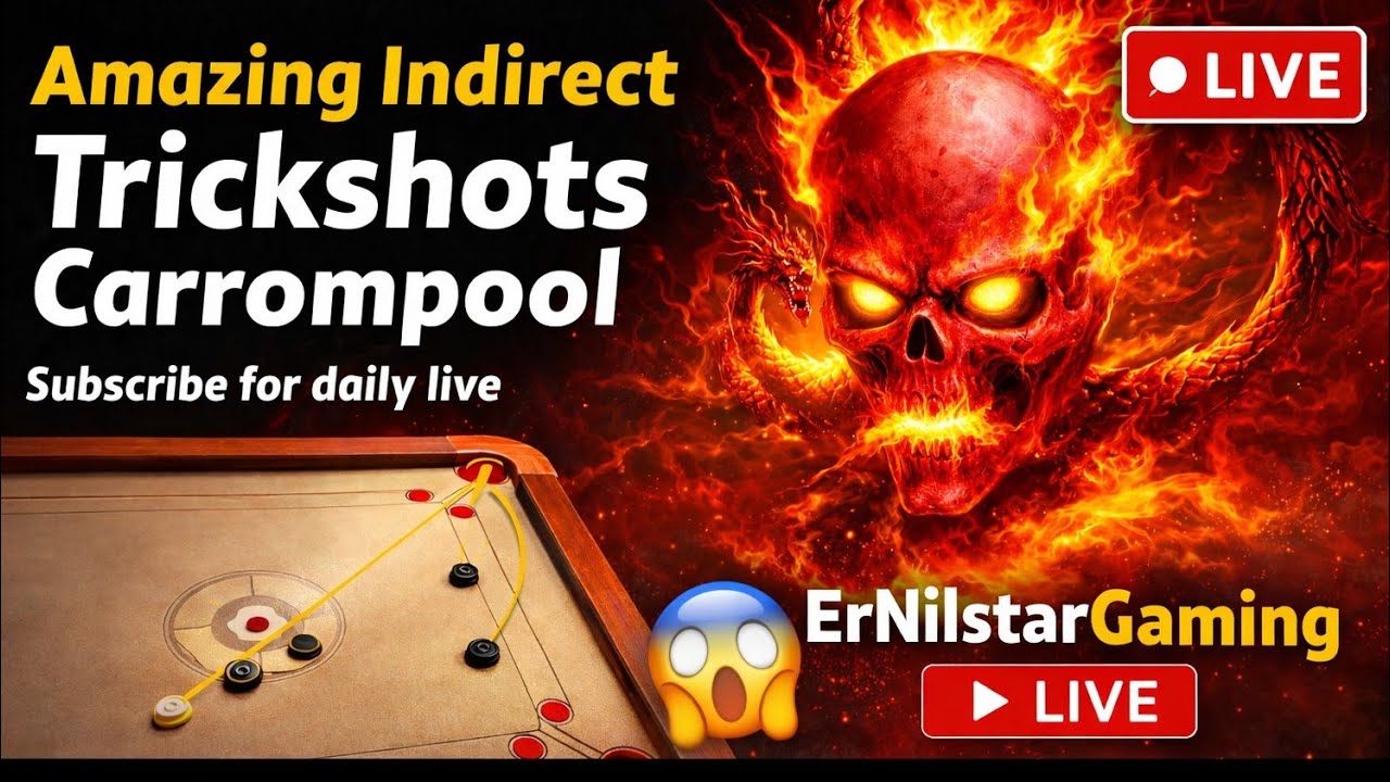 👽🔥Amazing Carrom Indirect Trickshots💀💥#Er Nilstar Yt Carrompool Live@ernilstargaming#subscribe#share