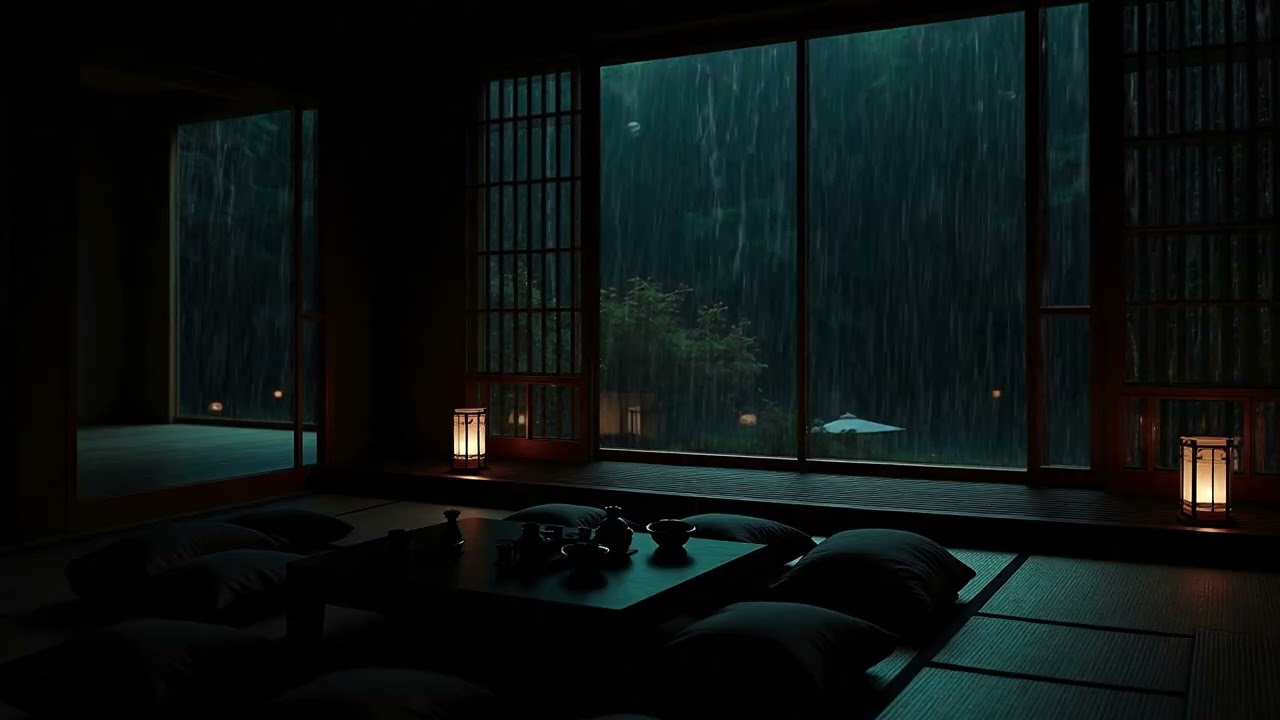 Deep Mountain Rain Sounds 🌧 (No Ads) | Quiet Dark Bedroom Atmosphere for Restful Sleep