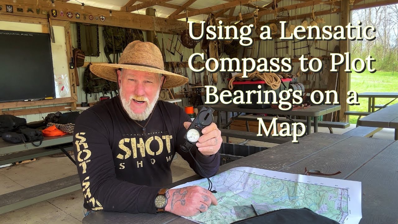 Using a Lensatic (Cammenga Style) Compass to Plot Bearings on a Map